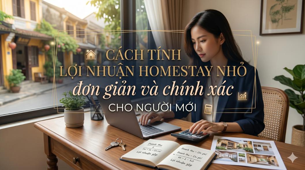 Cách tính lợi nhuận homestay nhỏ đơn giản và chính xác cho người mới