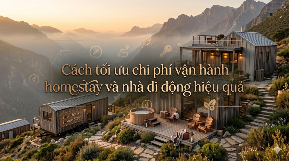 Cách tối ưu chi phí vận hành homestay và nhà di động hiệu quả