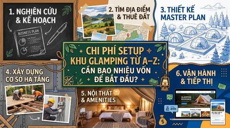 Chi phí setup khu glamping từ A–Z: cần bao nhiêu vốn để bắt đầu?