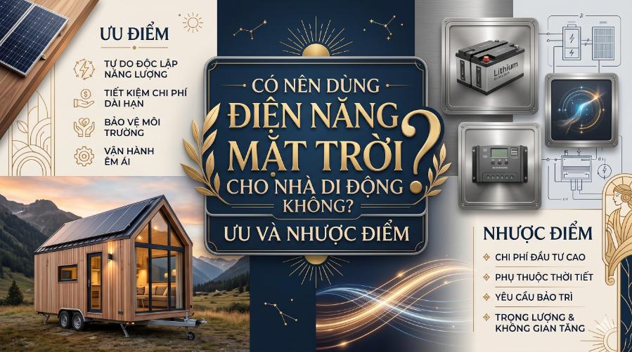 Có nên dùng điện năng lượng mặt trời cho nhà di động không? ưu và nhược điểm