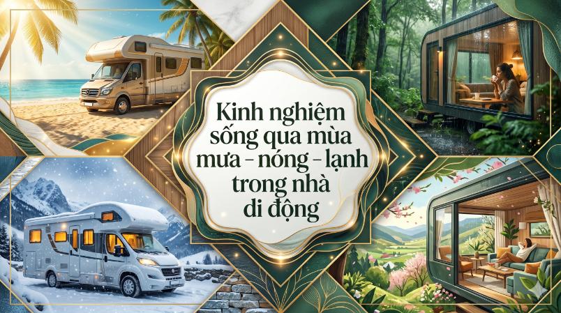 Kinh nghiệm sống qua mùa mưa – nóng – lạnh trong nhà di động
