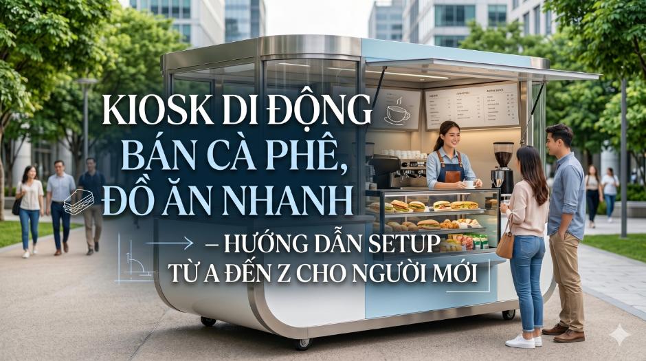 Kiosk di động bán cà phê, đồ ăn nhanh – hướng dẫn setup từ A đến Z cho người mới