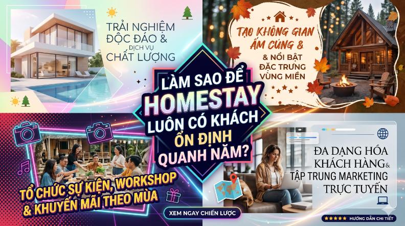 Làm sao để homestay luôn có khách ổn định quanh năm