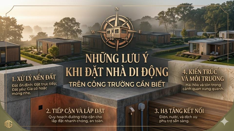 Những lưu ý khi đặt nhà di động trên công trường cần biết